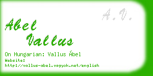 abel vallus business card