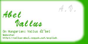 abel vallus business card